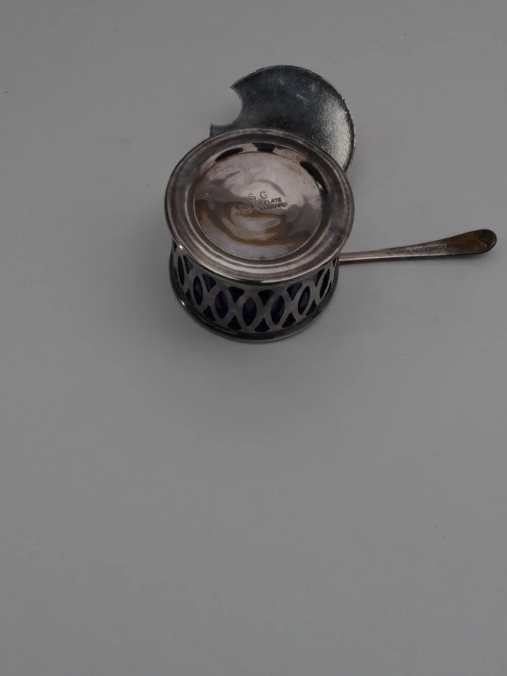 VTG Silver Plated SALTER by S.G. Made in ENGLAND